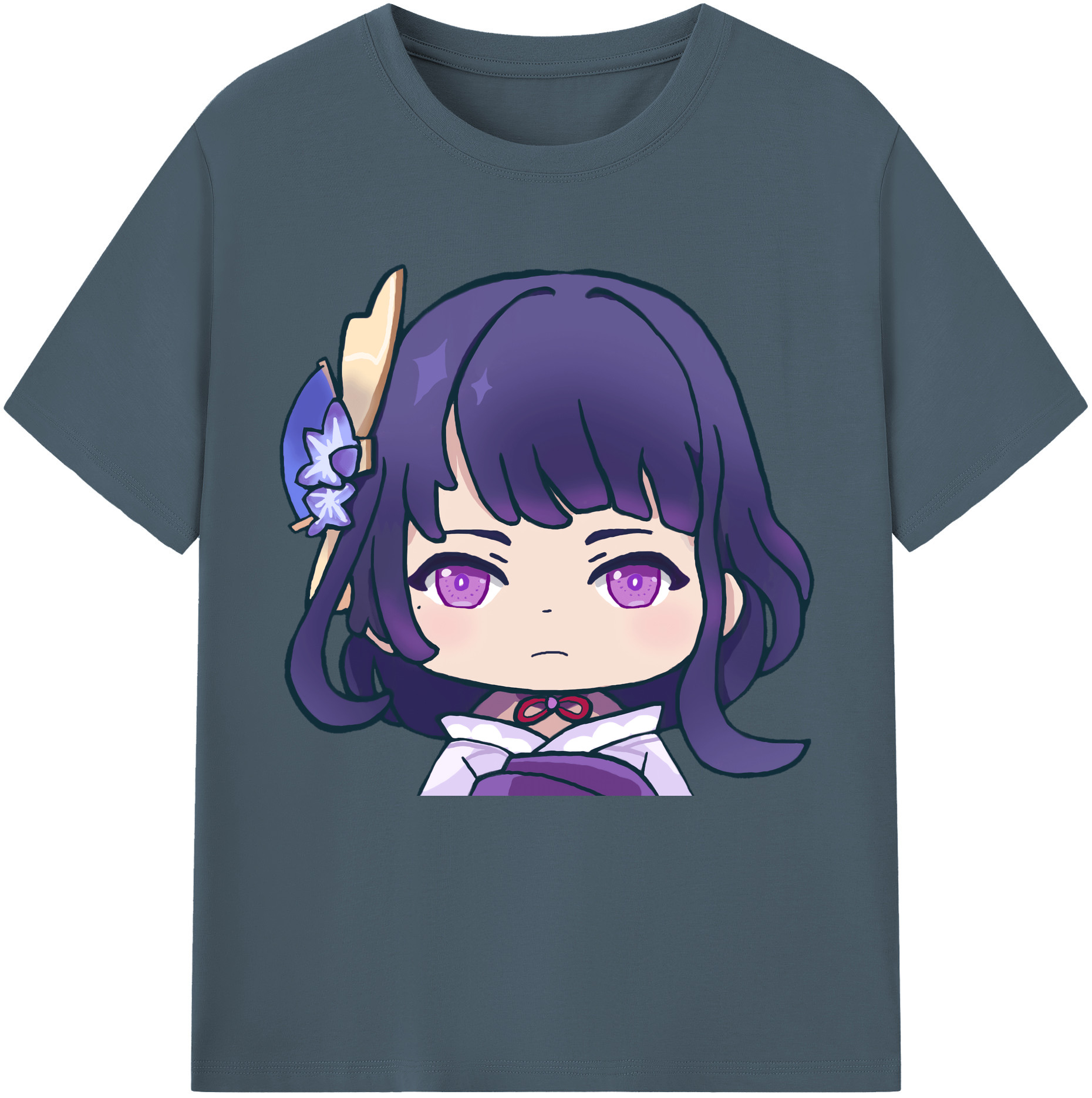 げんし神 雷電将軍 らいでんしょうぐん genshin Raiden Shogun 綿100％半袖Tシャツ（フロントプリント）